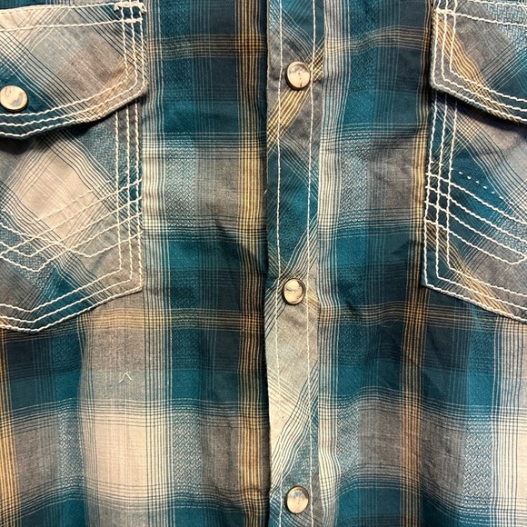 50%off w♥️ BKE Buckle Distressed Stitched Western Shirt athletic Fit XL 0130 #44 - Picture 5 of 10